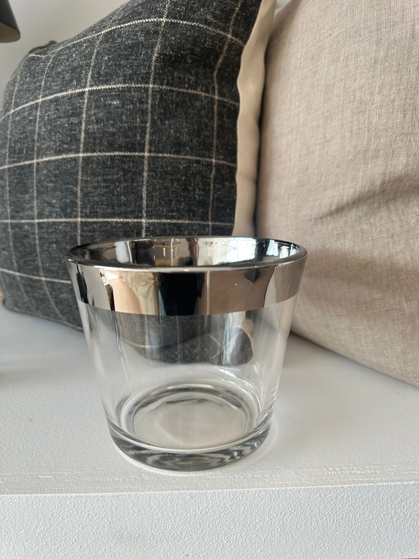 Vintage MCM Ice Bucket with Metallic Edge