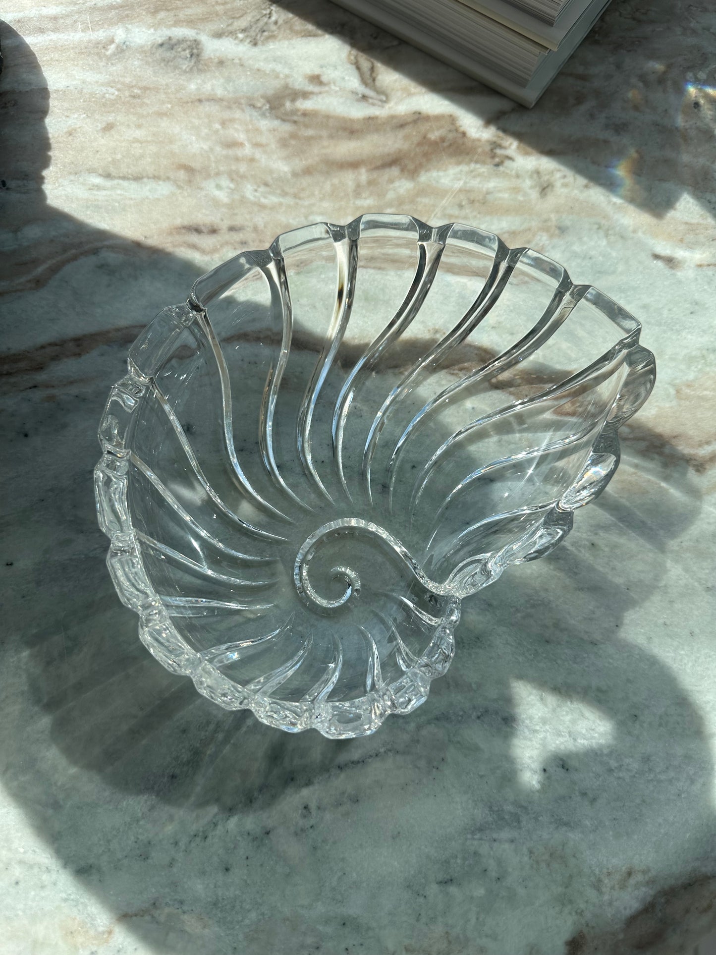Vintage Mikasa Crystal Shell Dish