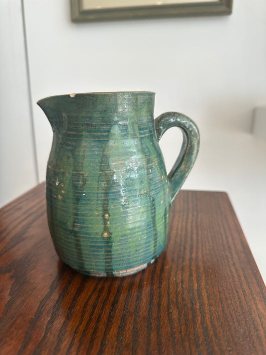 Antique Green Stoneware Jug