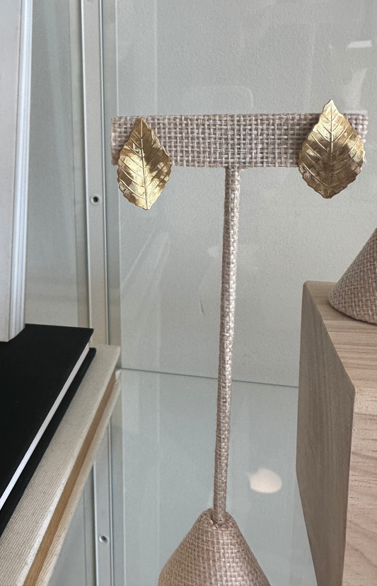 Vintage Gold Leaf Earrings
