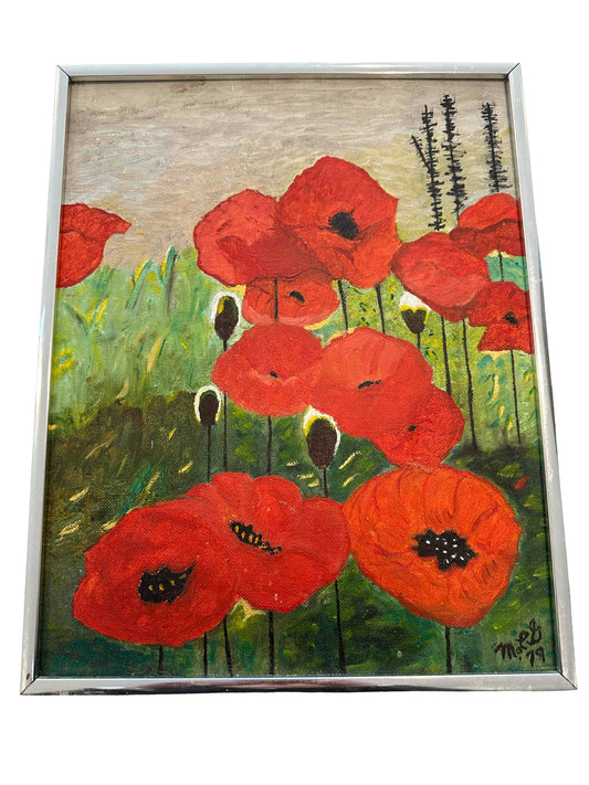 Vintage Handpainted Poppies