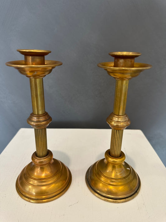Brass Mid Century Candlesticks