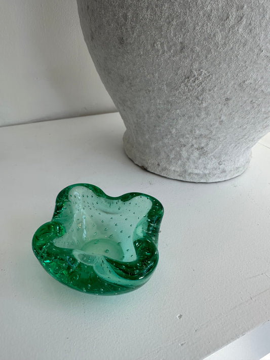 Mini bubble glass ashtray