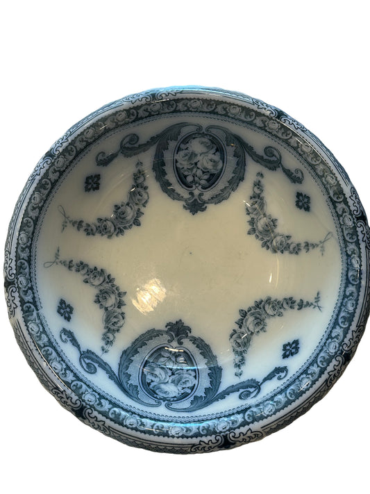 Antique Ironstone Blue & White Bowl