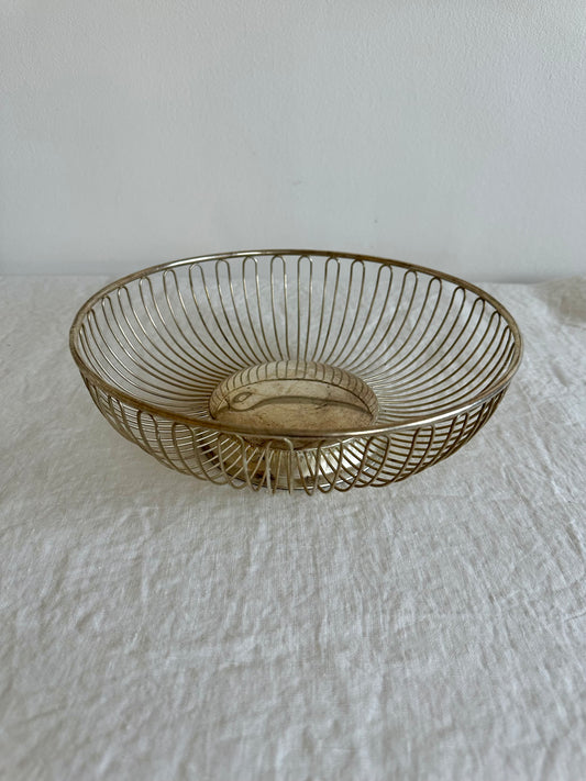 Vintage 1970's Wire Silver Plated Bowl