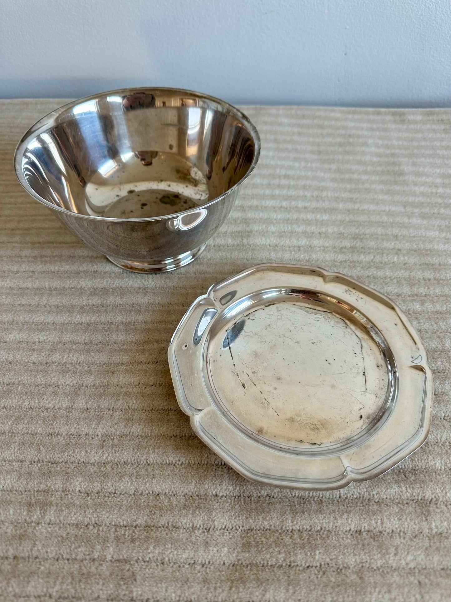 Silver Plate and Bowl Set