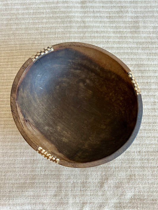 Vintage Hand Carved Wood Bowl