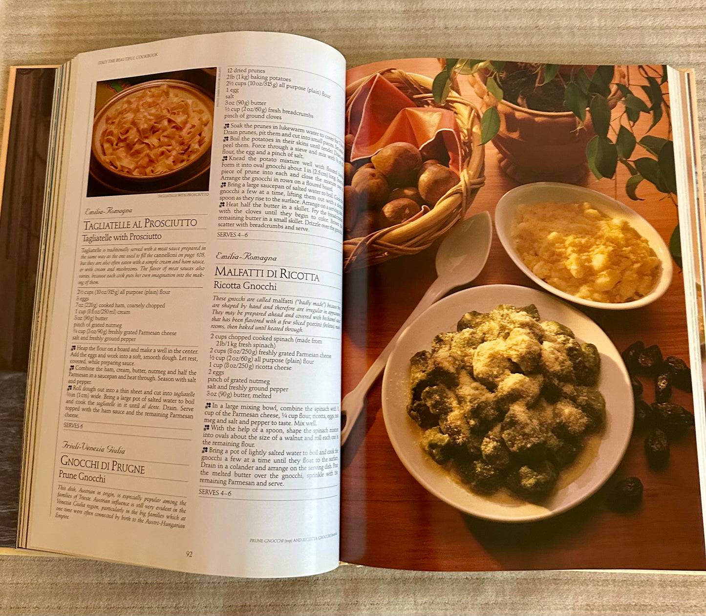 Large Vintage Coffee Table Italian Cookbook