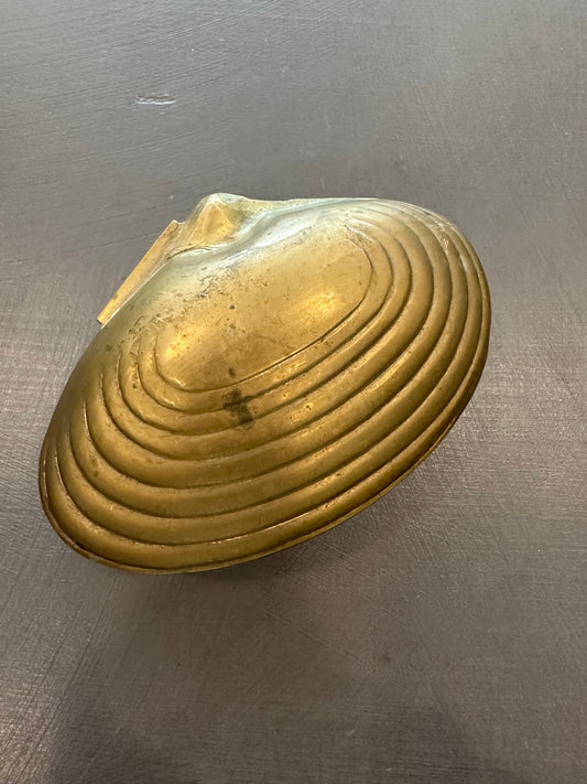 Antique Brass Shell Box