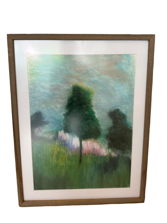Original Tree Oil Pastel Art
