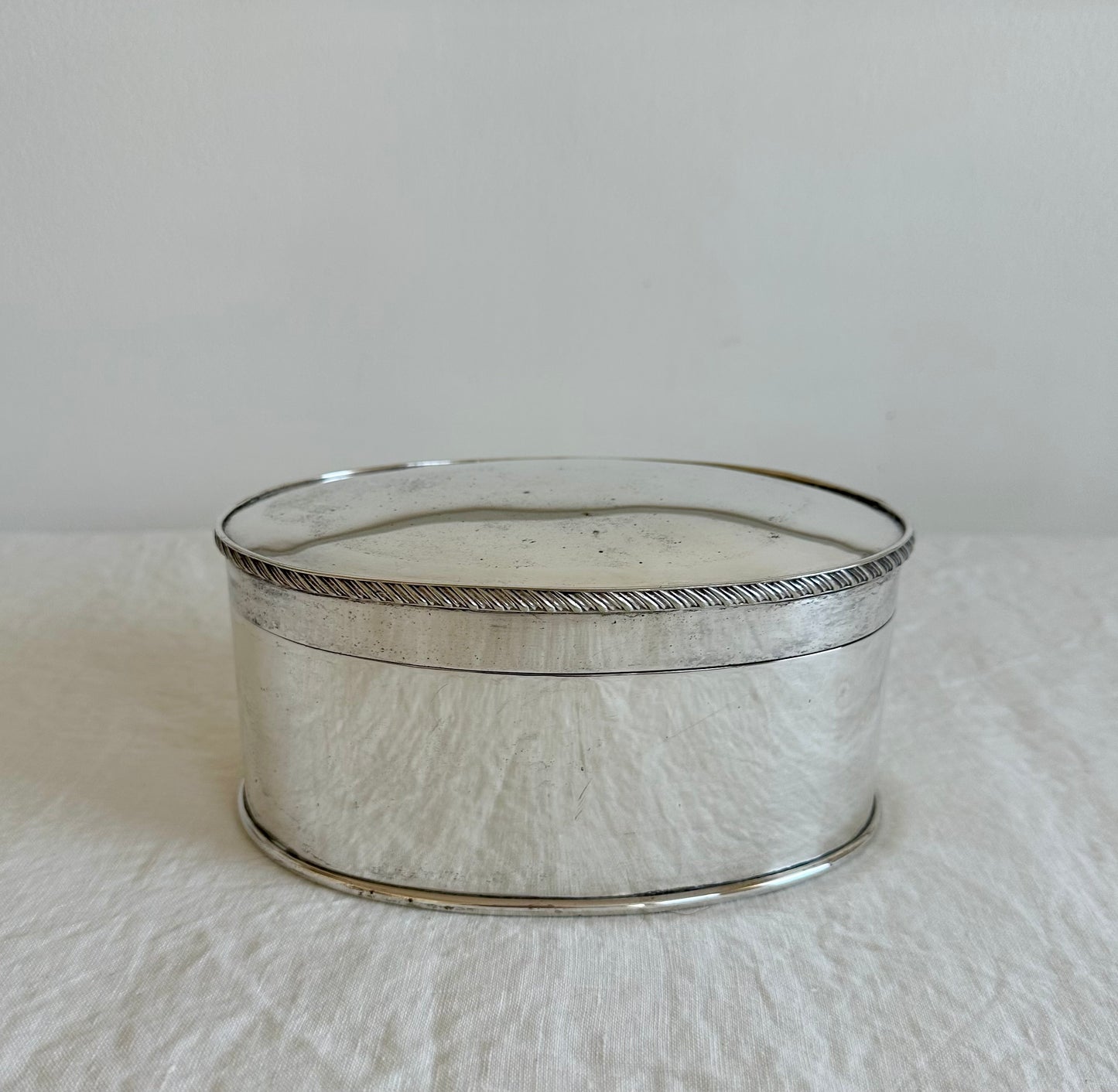 Silver Plate Oval Hinged Box