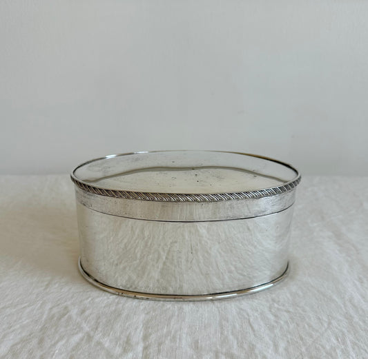 Silver Plate Oval Hinged Box