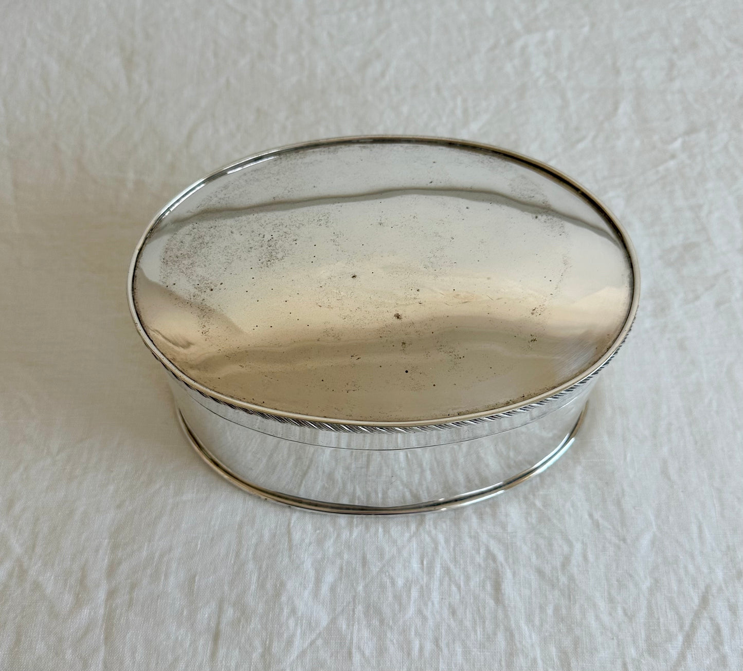 Silver Plate Oval Hinged Box