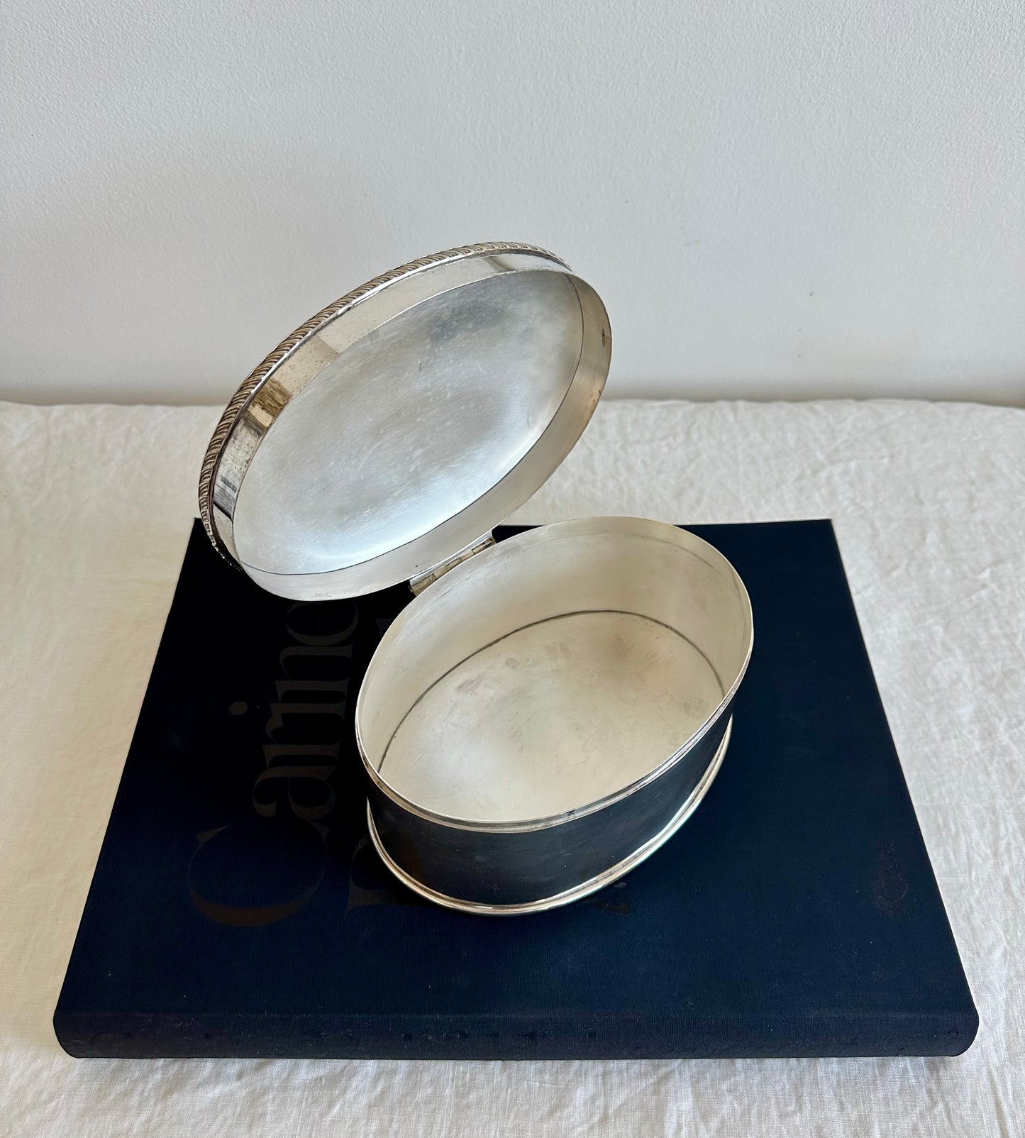 Silver Plate Oval Hinged Box