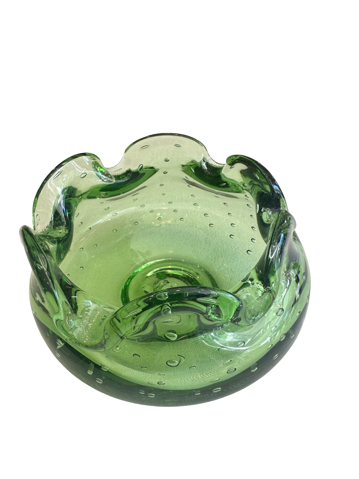 Vintage Green Glass Bowl