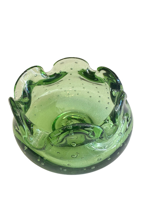 Vintage Green Glass Bowl