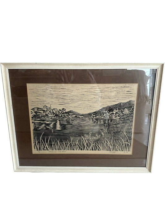 Linoleum Landscape Print