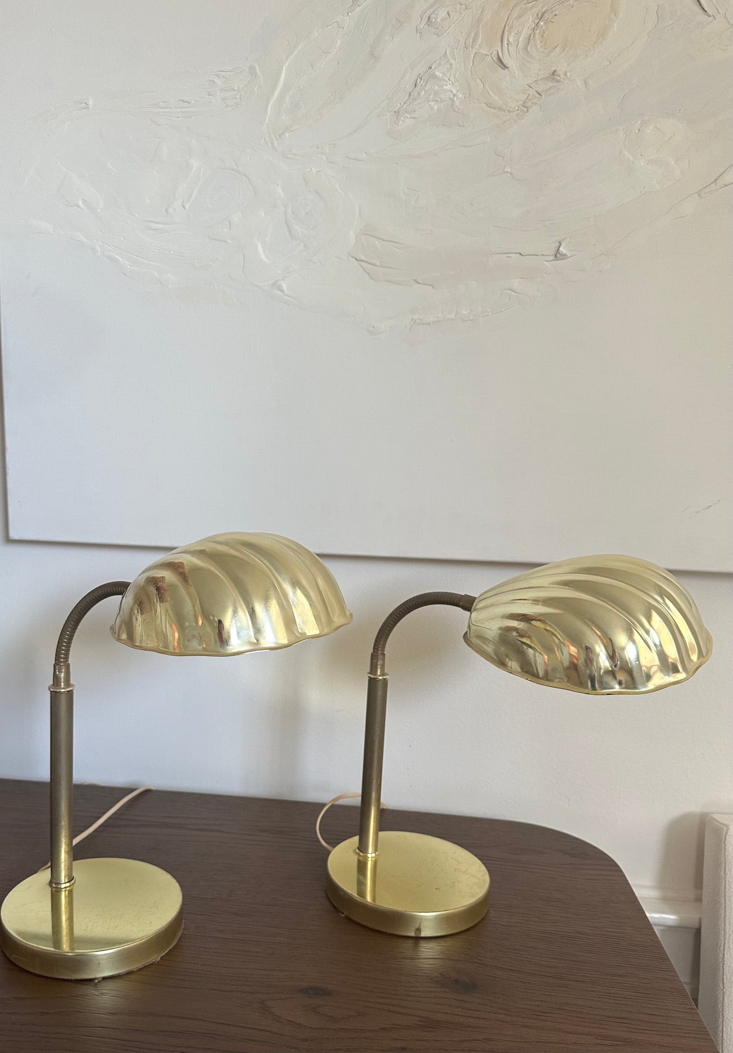 Vintage Brass Shell Lamps