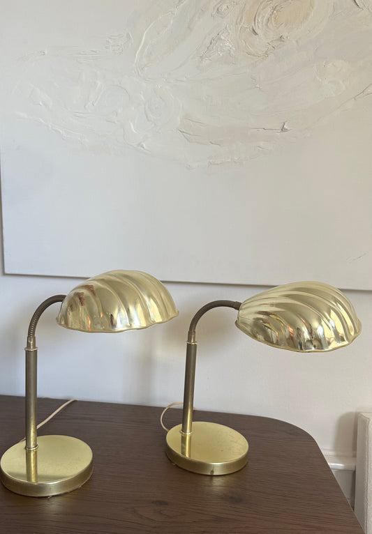 Vintage Brass Shell Lamps