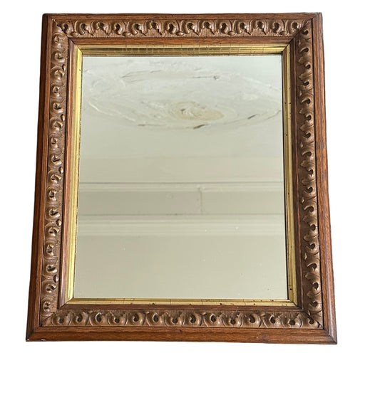 Antique Rectangle Wood Mirror