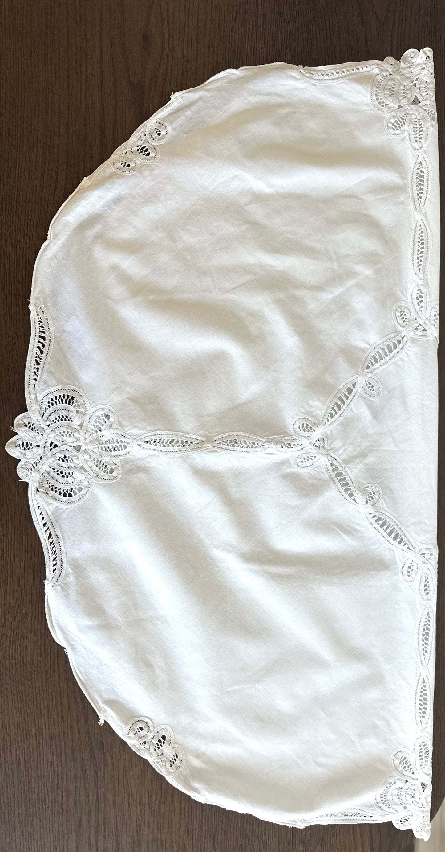 Vintage Round Embroidered Tablecloth