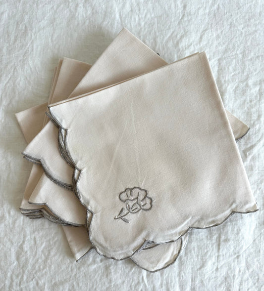 Vintage Embroidered Dinner Napkins