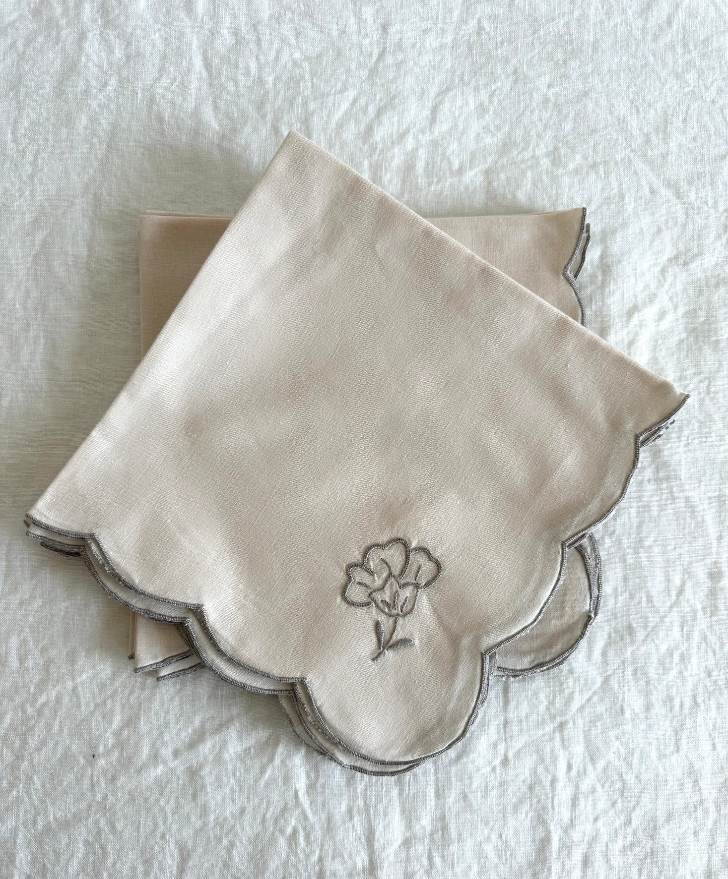 Vintage Embroidered Dinner Napkins