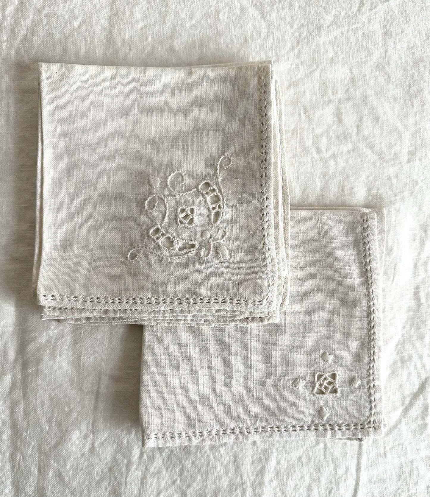 Vintage Embroidered Cocktail Napkins