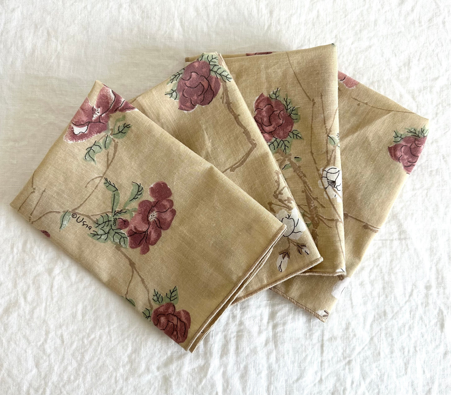 Vintage Vera Neumann Floral Dinner Napkins