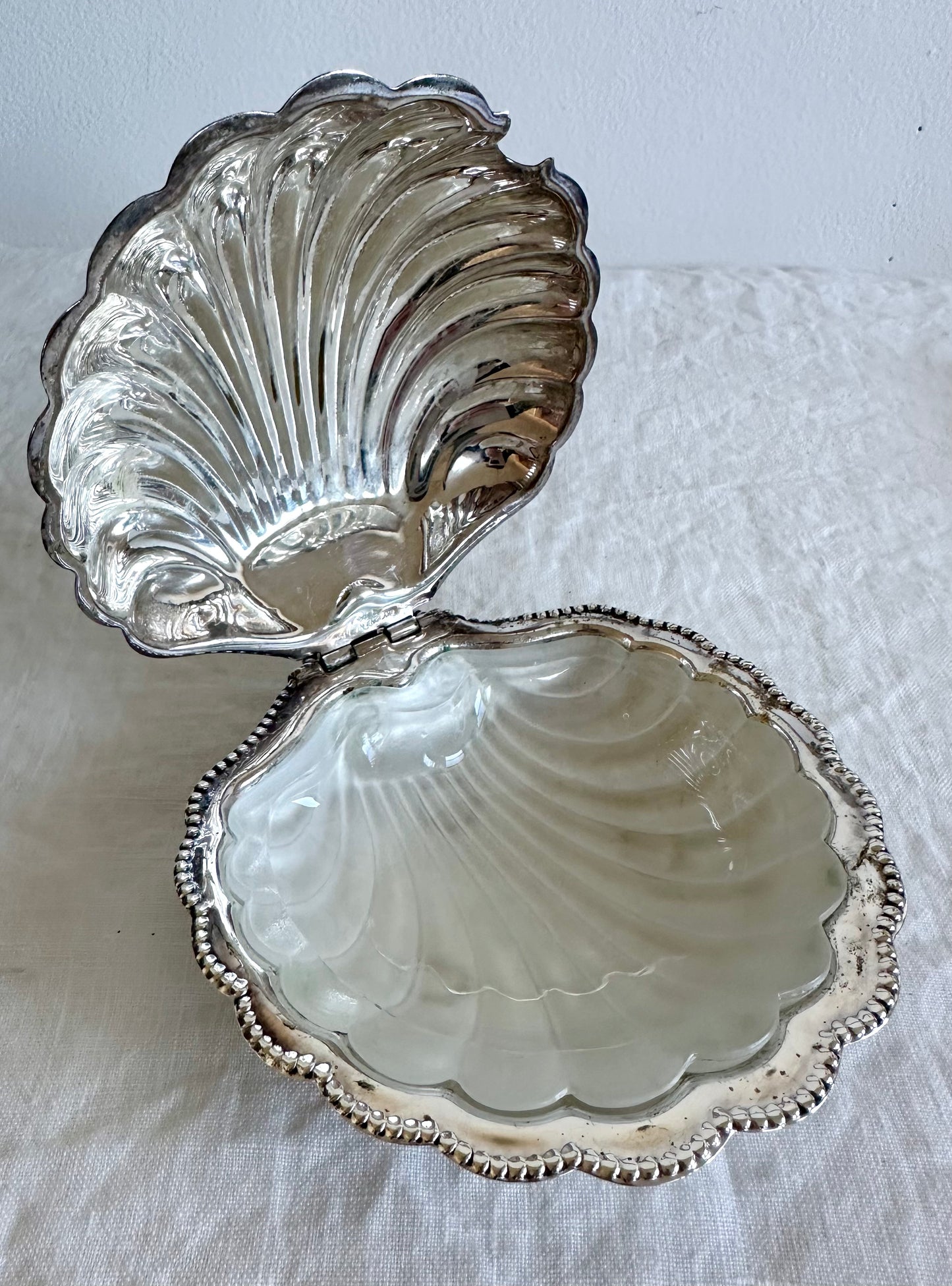 Vintage Silver Plate Shell Dish