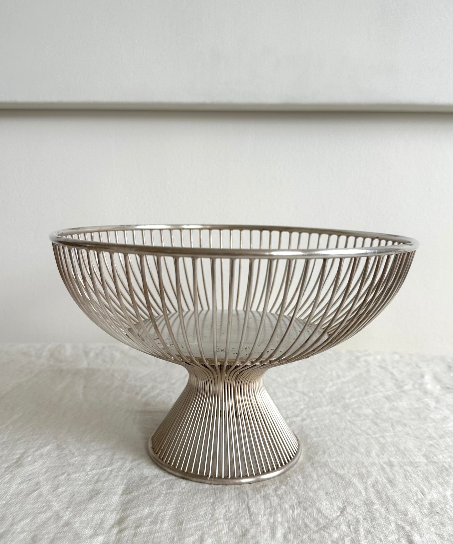 Silver Plate Wire Pedestal Bowl