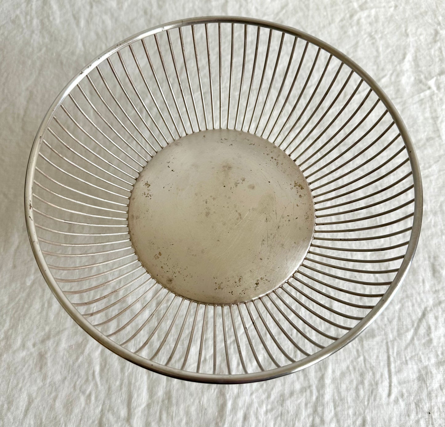 Silver Plate Wire Pedestal Bowl