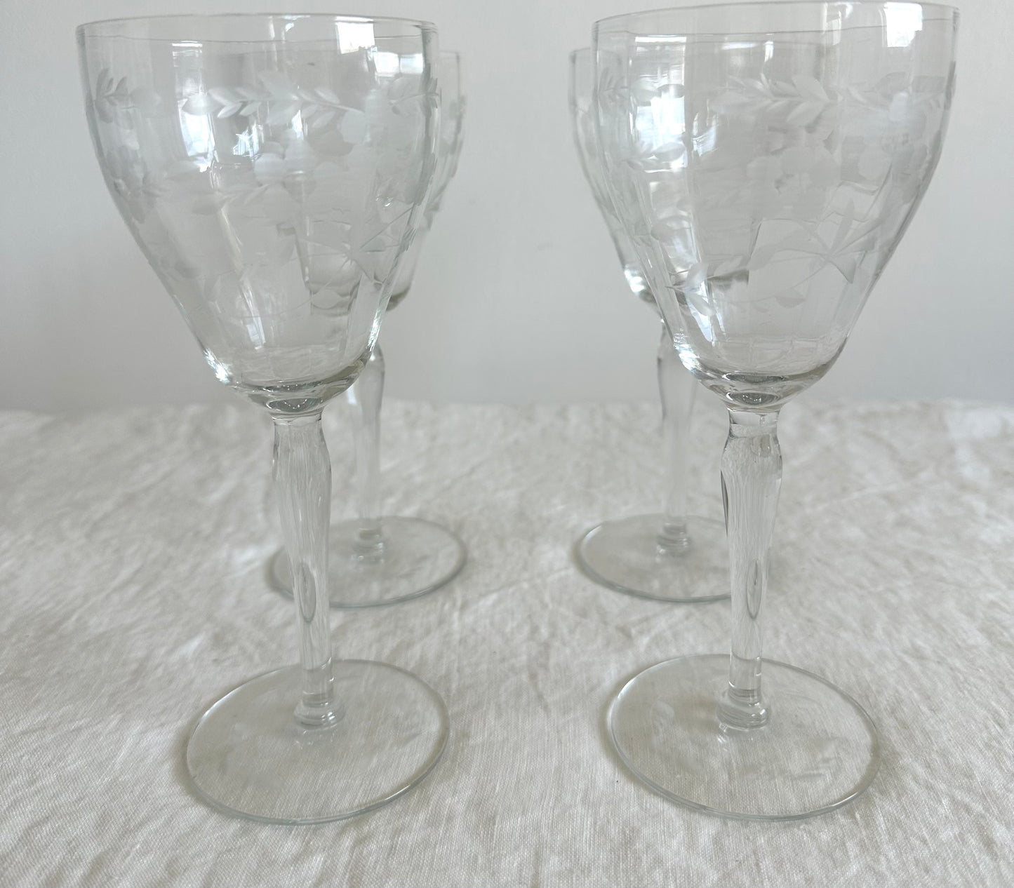 Vintage Etched Glass Stemware