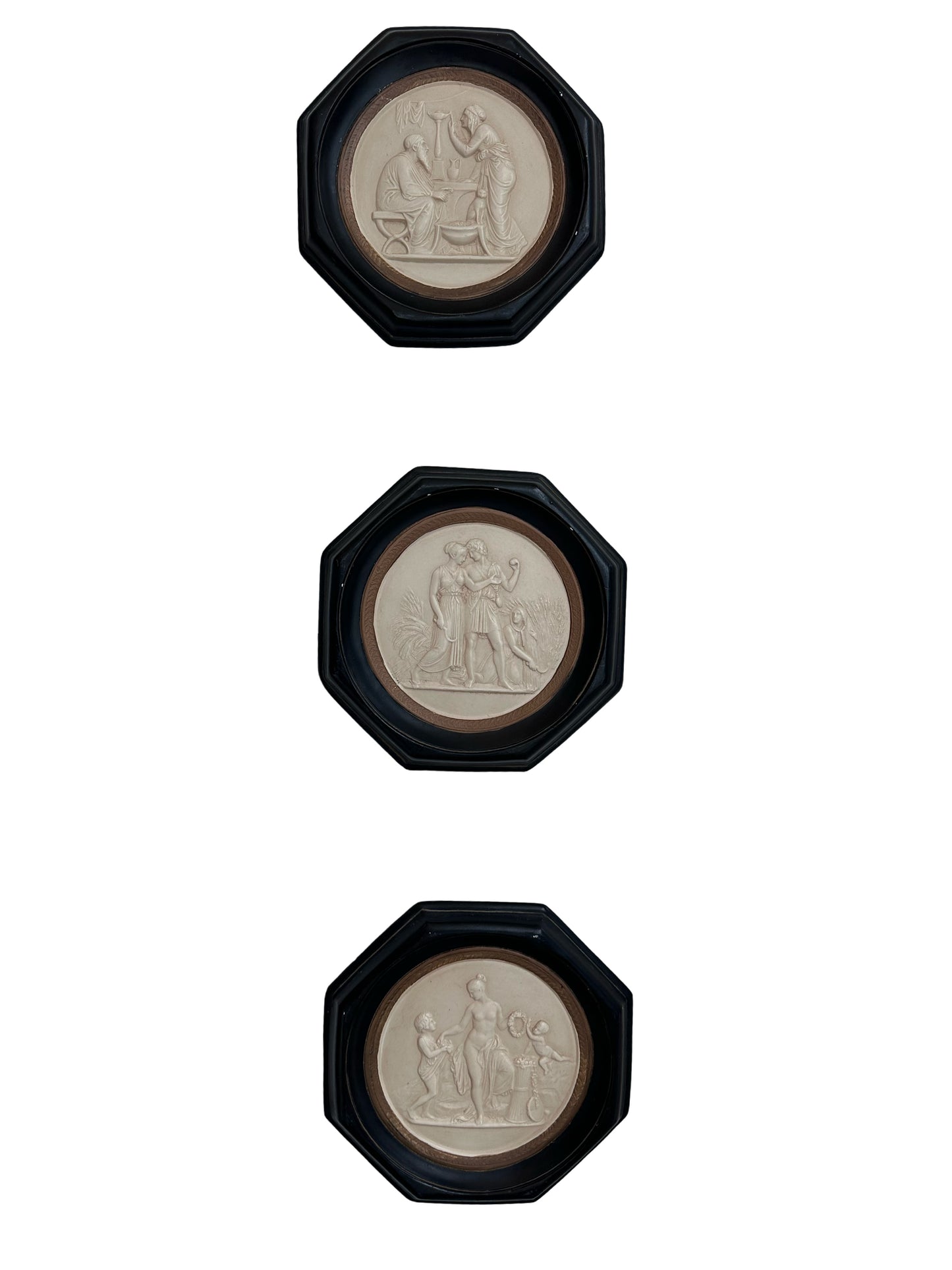 Set of 3 Antique Neoclassical Plaques