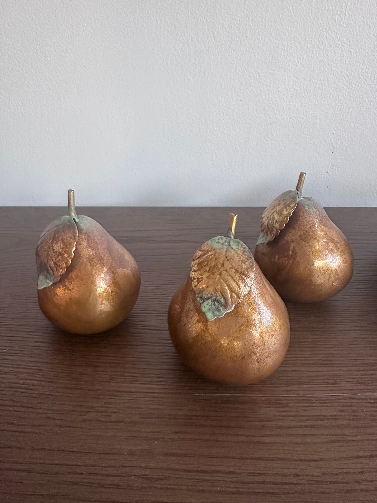 Vintage Gold Leaf Metal Pear