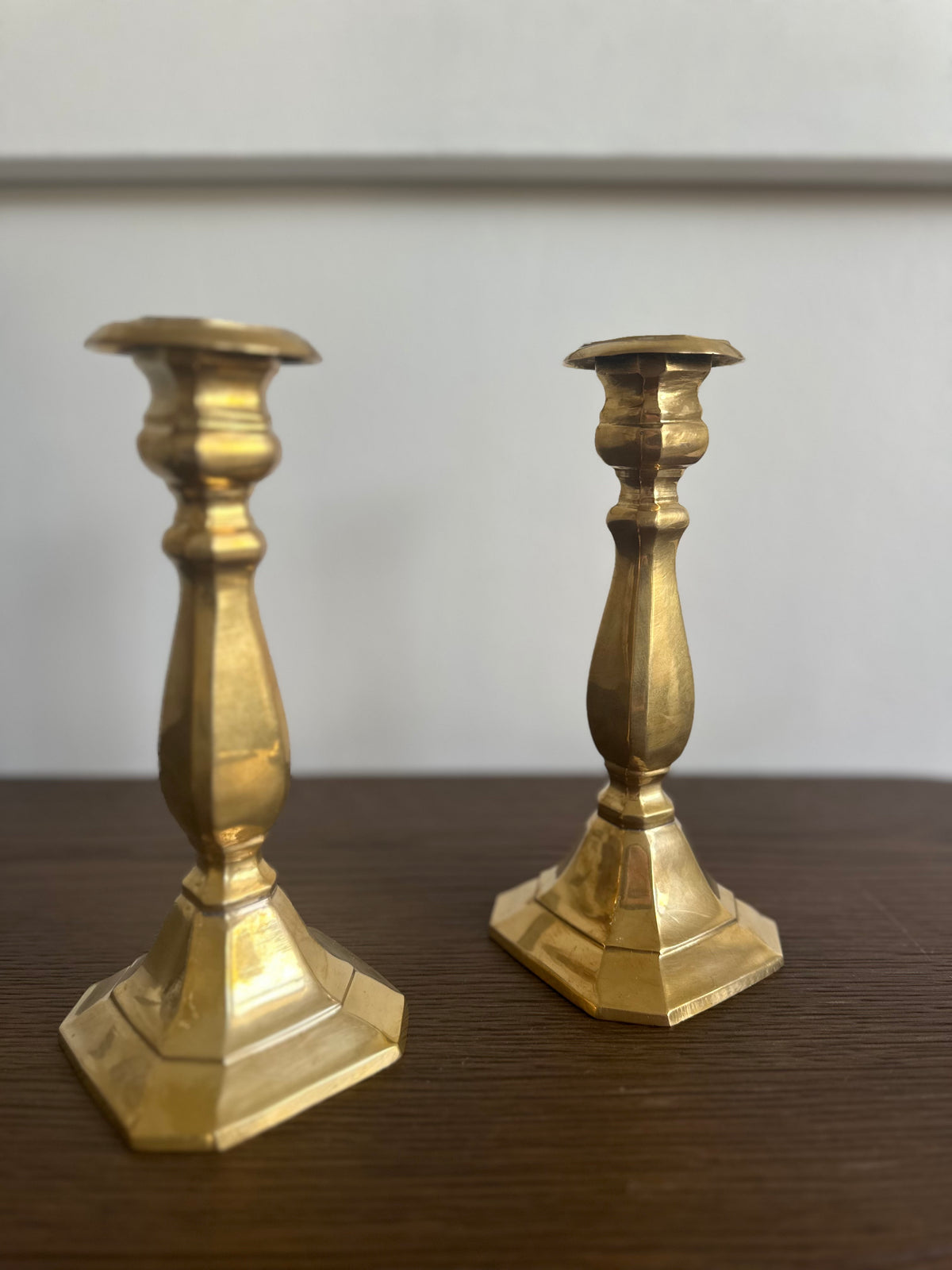 Vintage 8" brass candlesticks