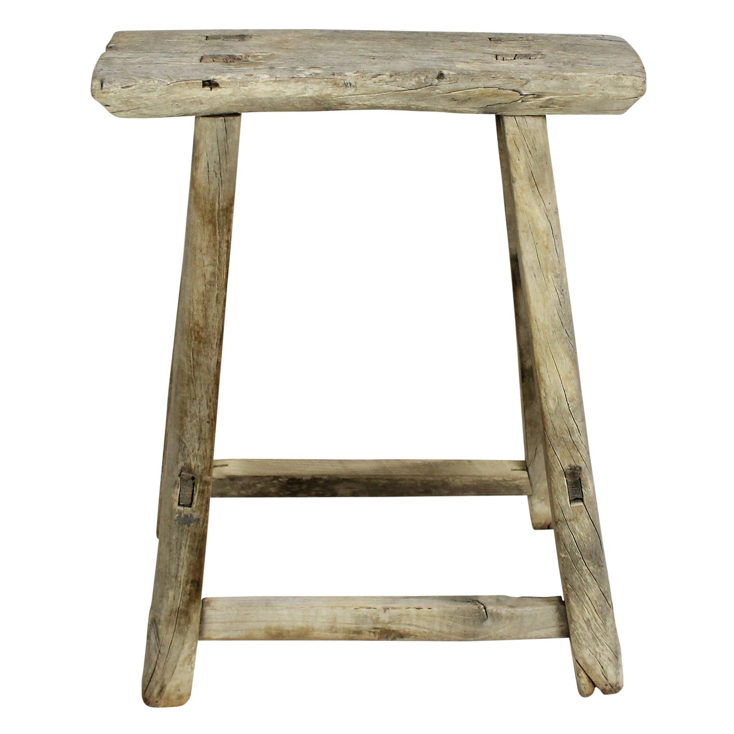 Hokkaido Rectangle Stool, Elm Wood
