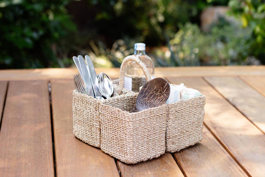 Handwoven Natural Utensil Caddy