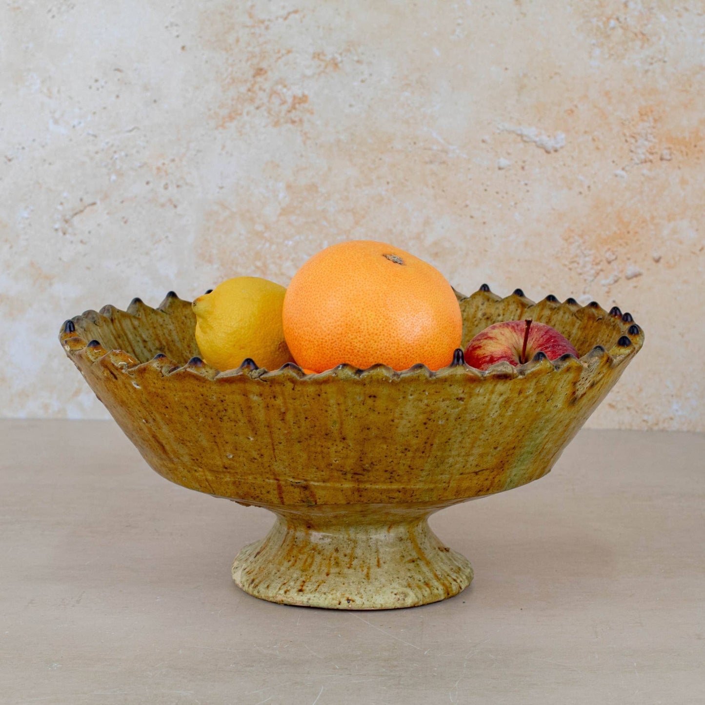 Handmade Moroccan Pedestal Bowl- Yellow