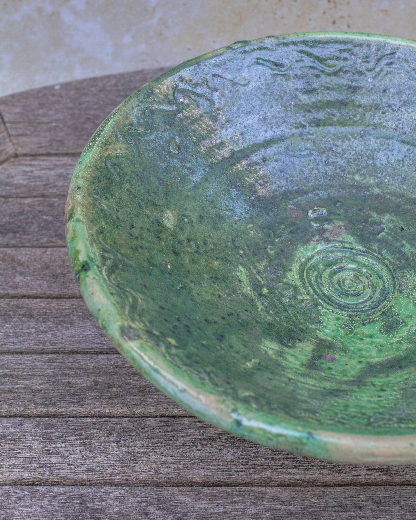 Moroccan Green Pedestal Bowl