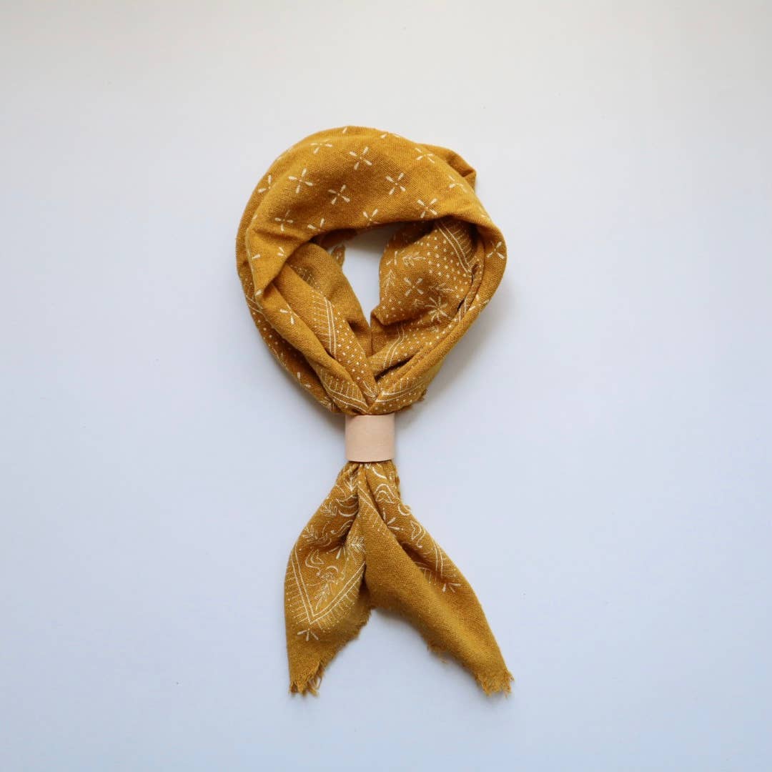 100% Silk Bandana- Gold
