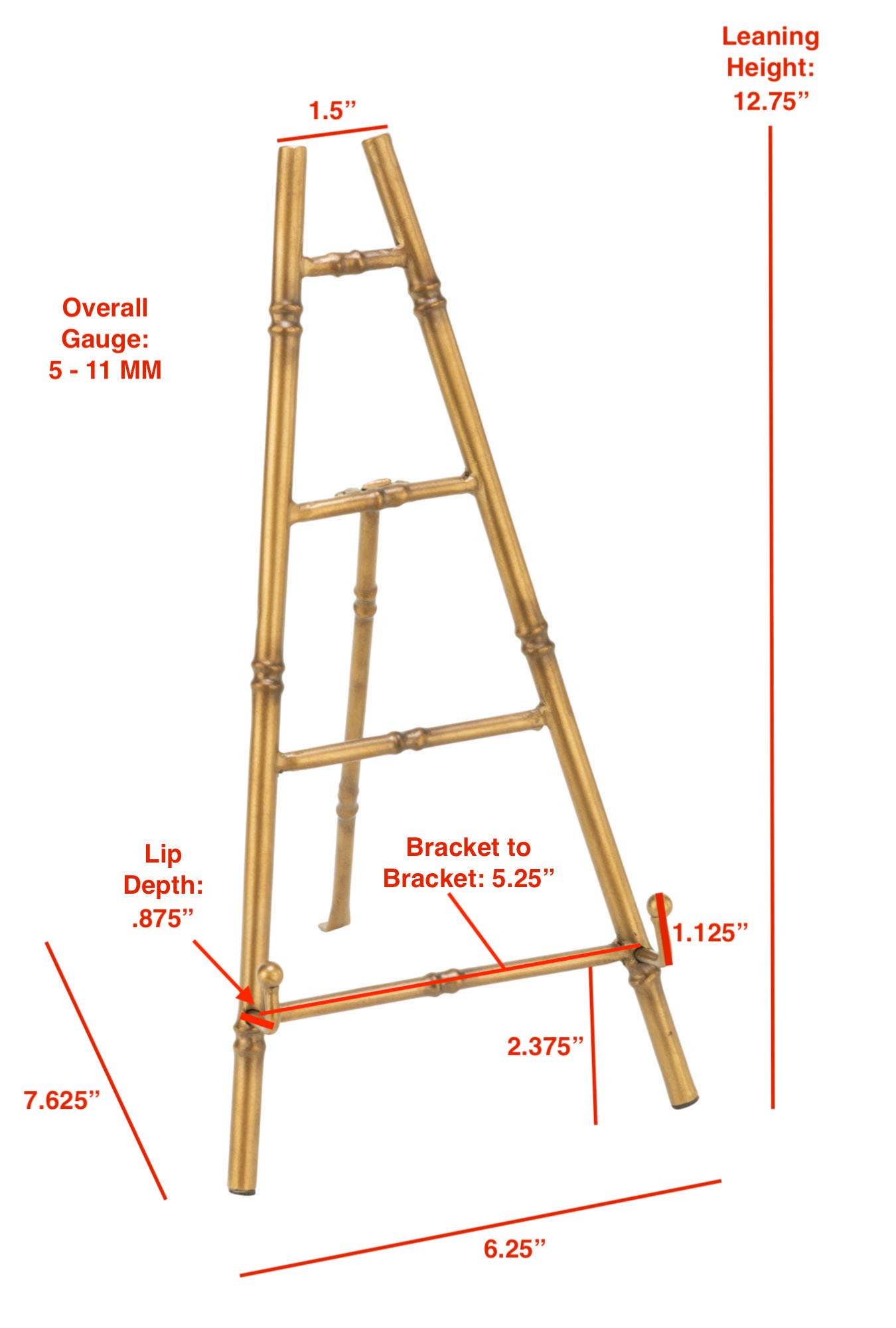 Tabletop 13" Metal Bamboo Easel
