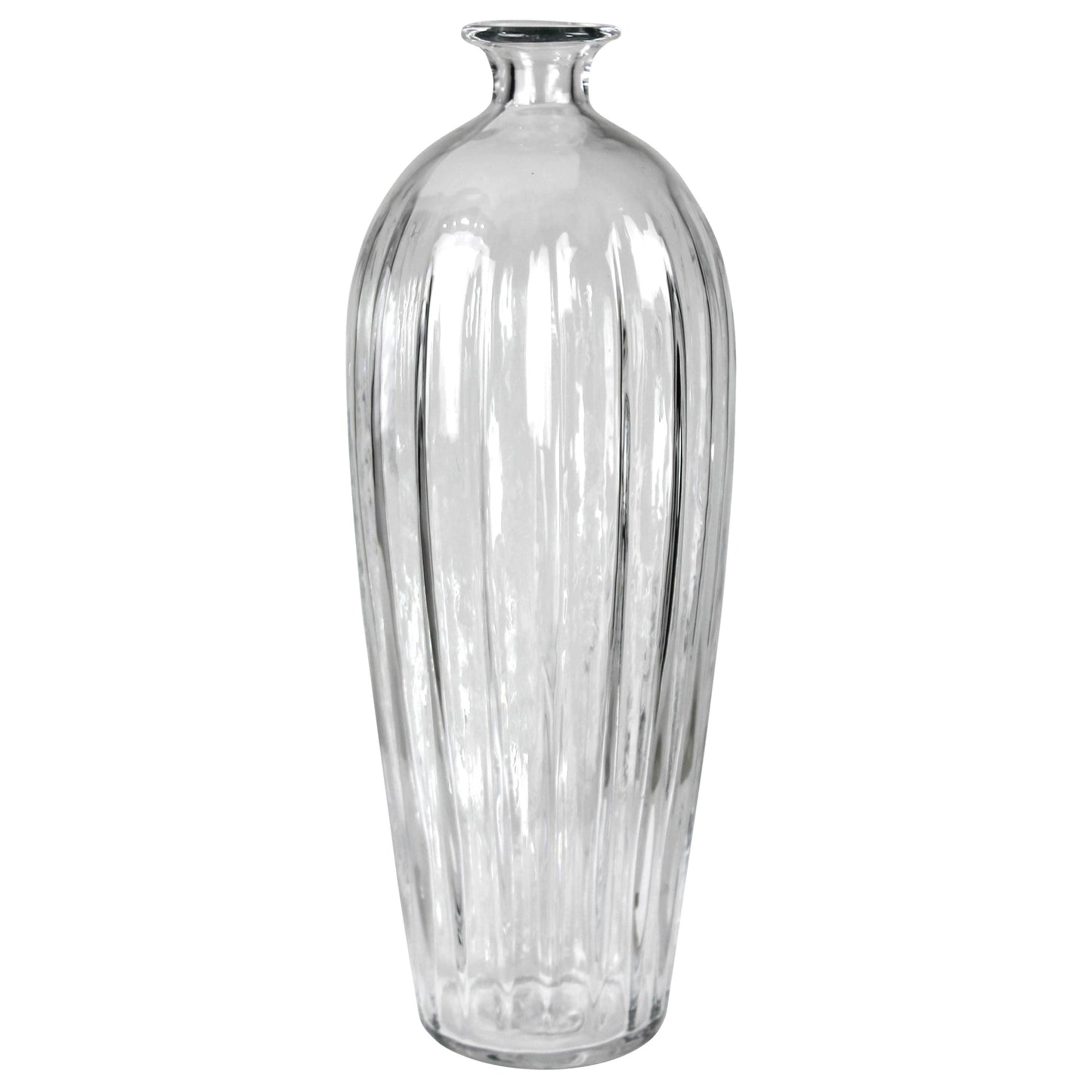 Tall Glass Scalloped Vase