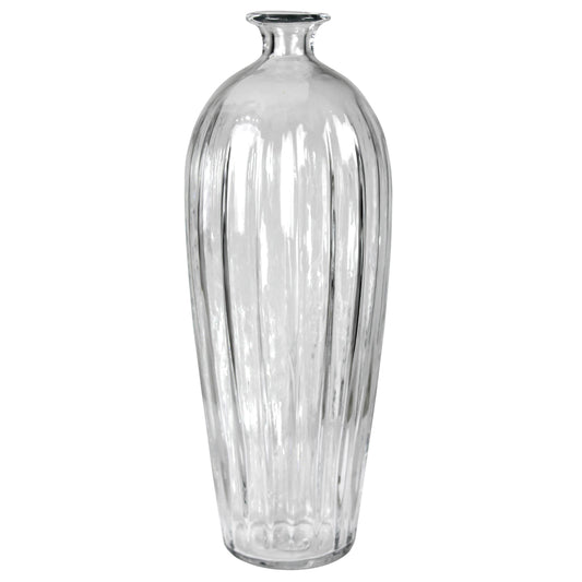 Tall Glass Scalloped Vase