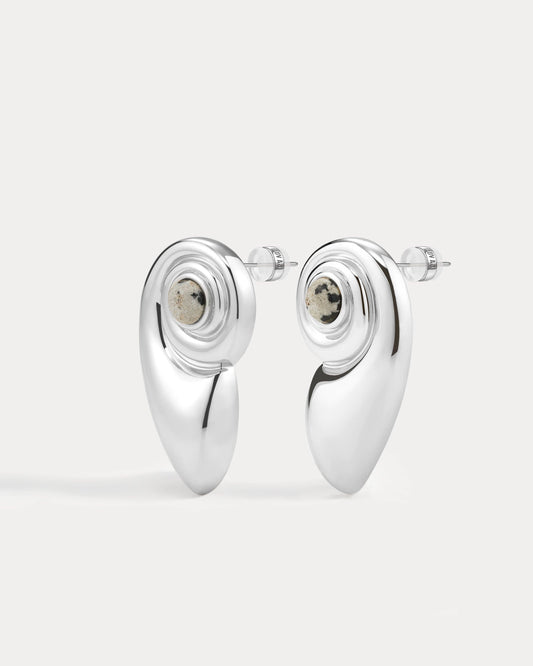 The Palma Shell Studs- Silver