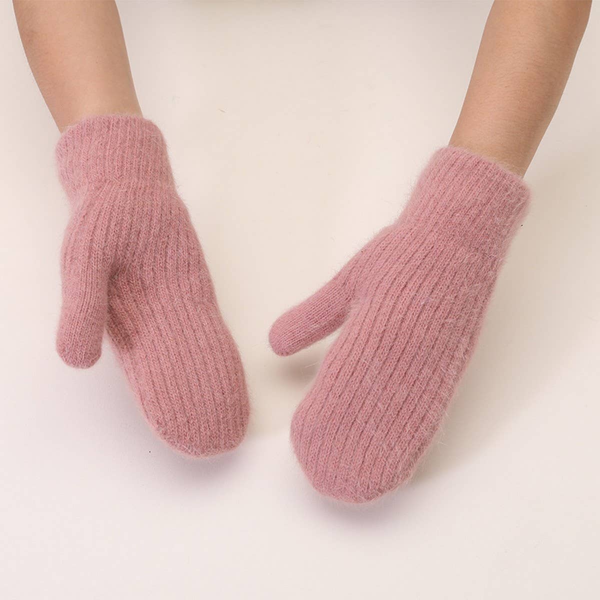 Knitted Wool Blend Gloves
