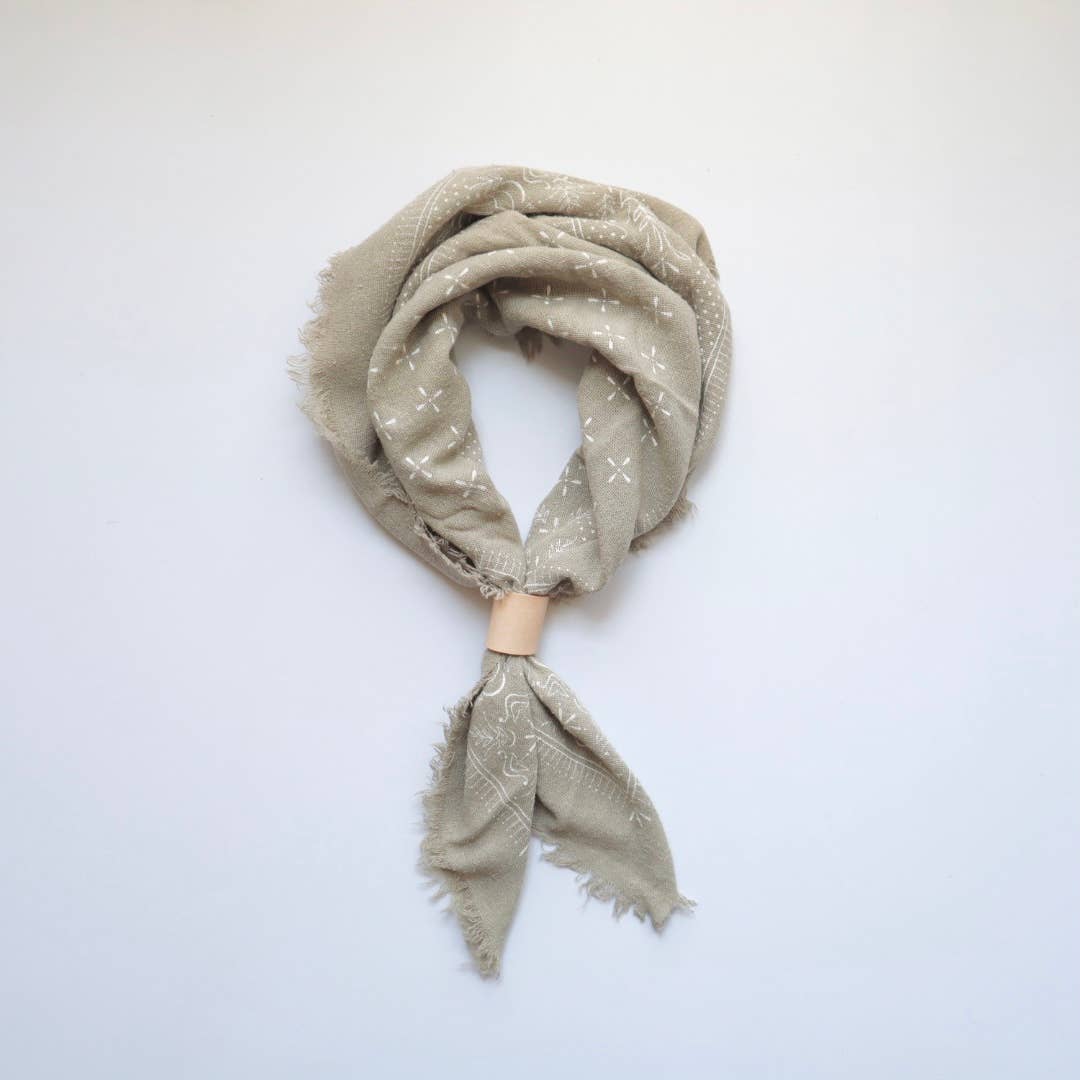 100% Silk Bandana- Grey