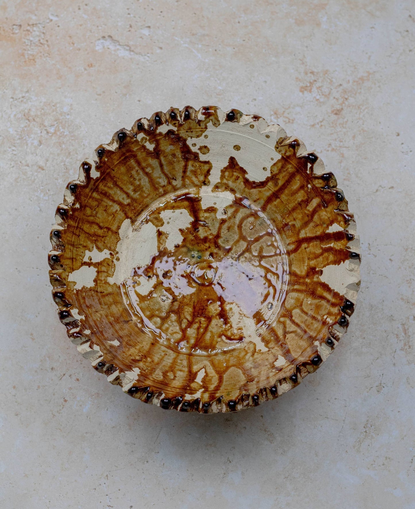Moroccan Tamegroute Pedestal Fruit Bowl — Large Bowl