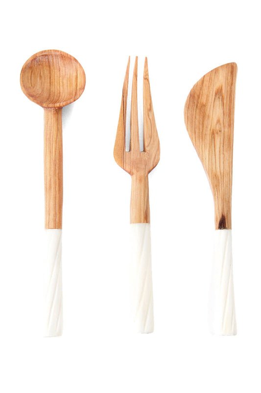 Wild Olive Wood Serving Utensils