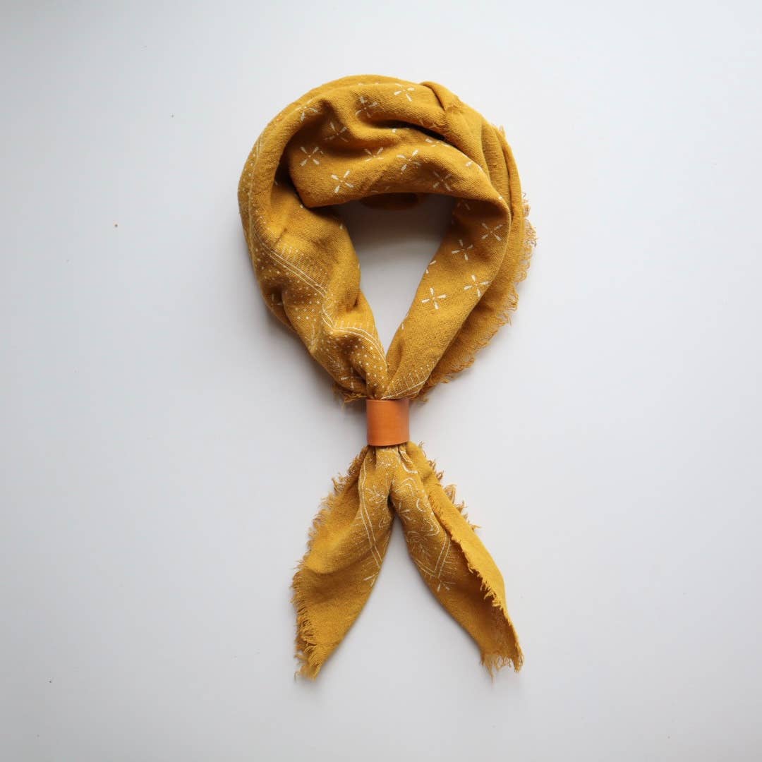 100% Silk Bandana- Gold